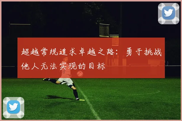 超越常规追求卓越之路：勇于挑战他人无法实现的目标